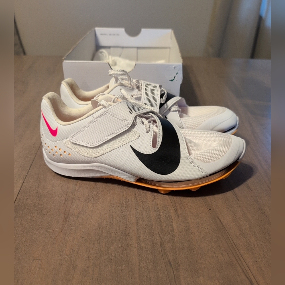 NWT! Nike Men Air Zoom Long Jump Elite White Hyper Pink Orange Sz 6.5 CT0079-101